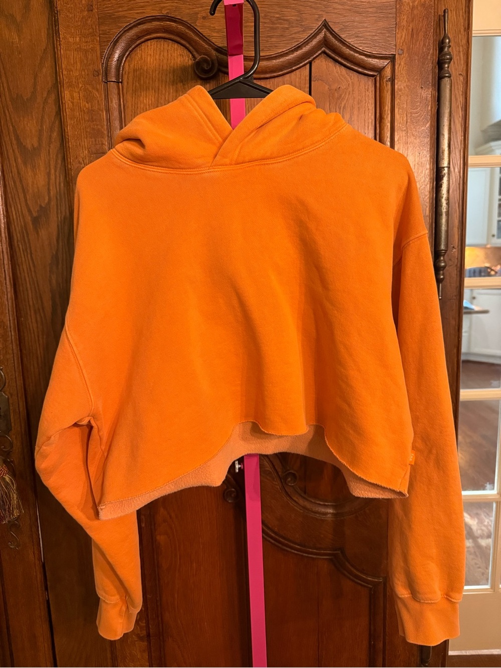 Aritzia Cropped Orange Hoodie Sweatshirt
